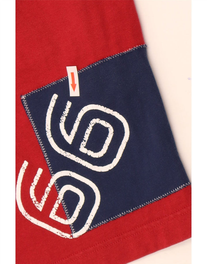 SERGIO TACCHINI Shorts esportivos masculinos gráficos grandes de algodão vermelho