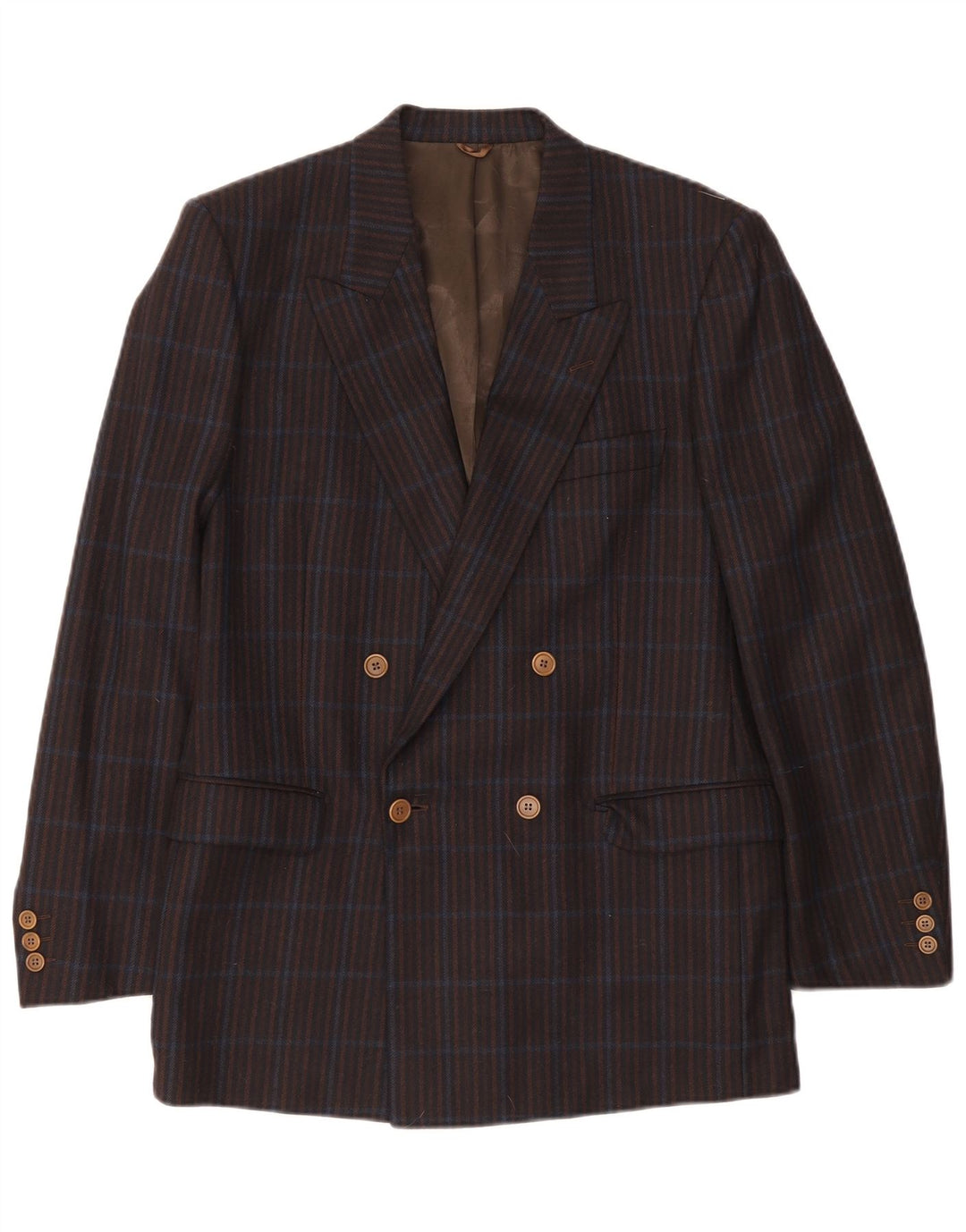 Jaqueta blazer masculina Elle com peito duplo IT 50 xadrez azul marinho grande
