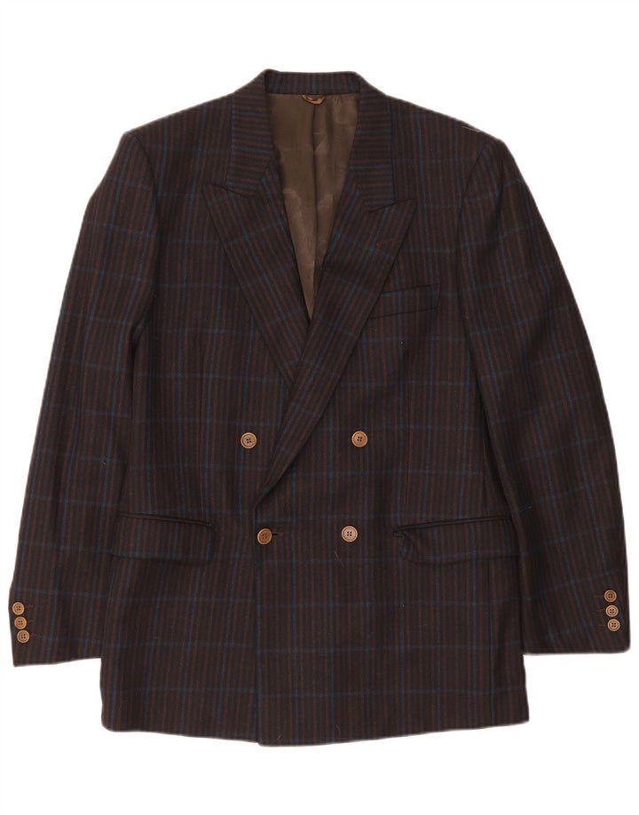 Jaqueta blazer masculina Elle com peito duplo IT 50 xadrez azul marinho grande