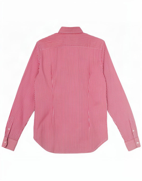 Ralph Lauren Camisa feminina super slim fit EUA 6 algodão listrado rosa médio