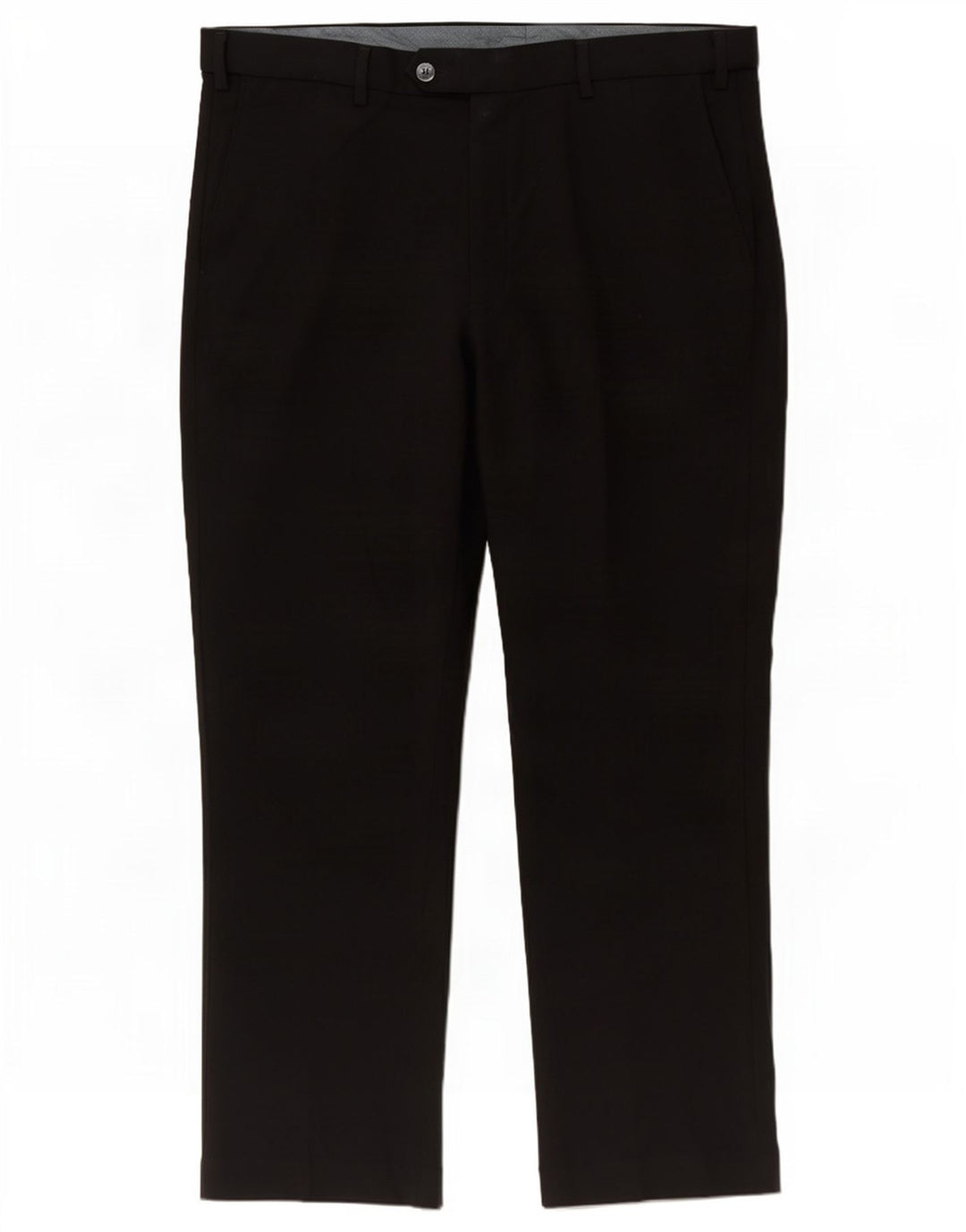 Calça masculina de ajuste regular Marks & Spencer W38 L29 poliéster preto