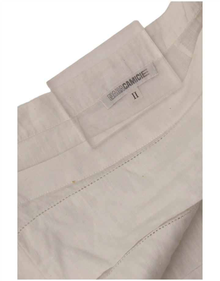 Blusa feminina sem mangas NARACAMICIE UK 8 pequena branca