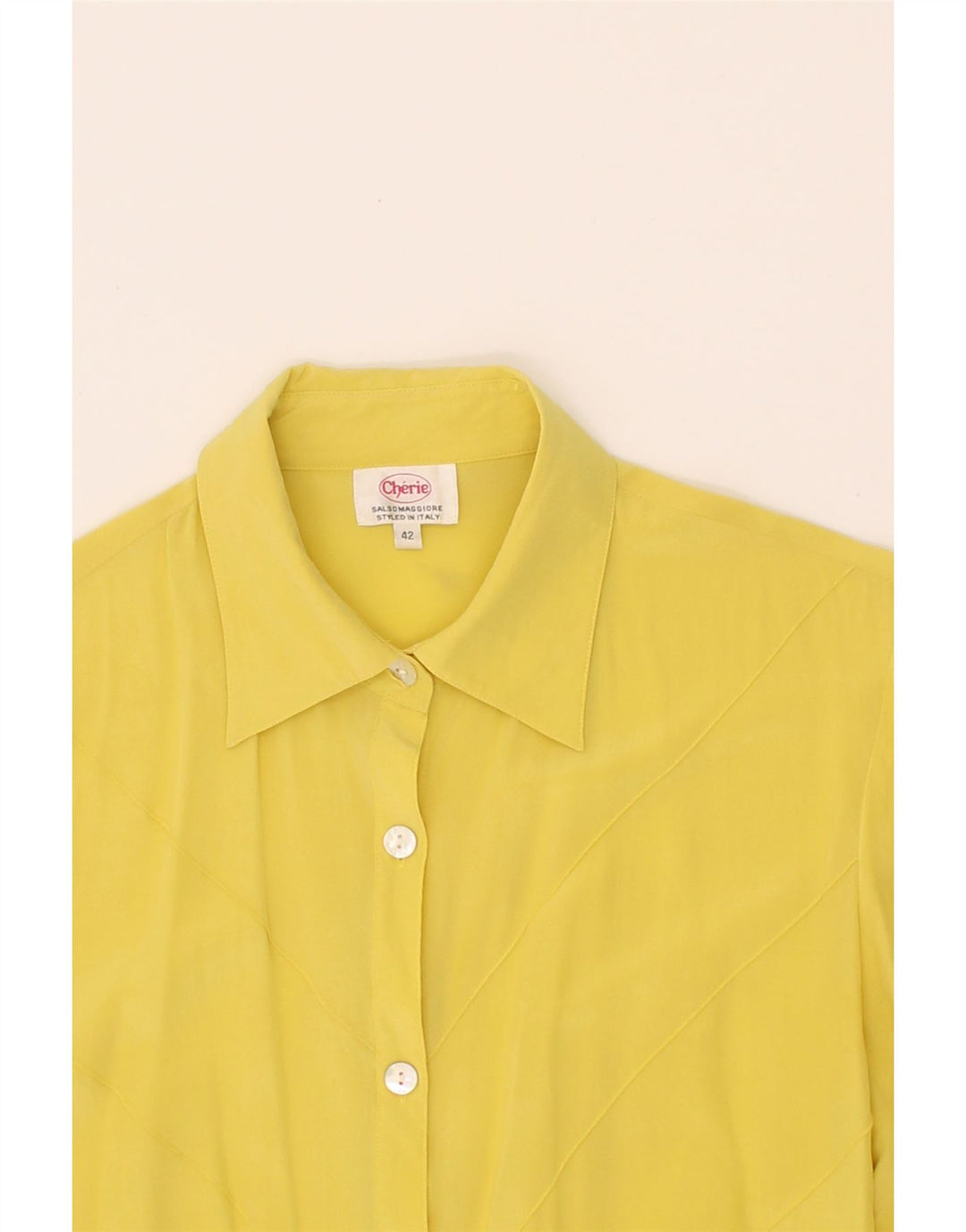CHERIE Womens Shirt Blouse IT 42 Medium Yellow Vintage cherie and Second-Hand cherie from Messina Hembry 
