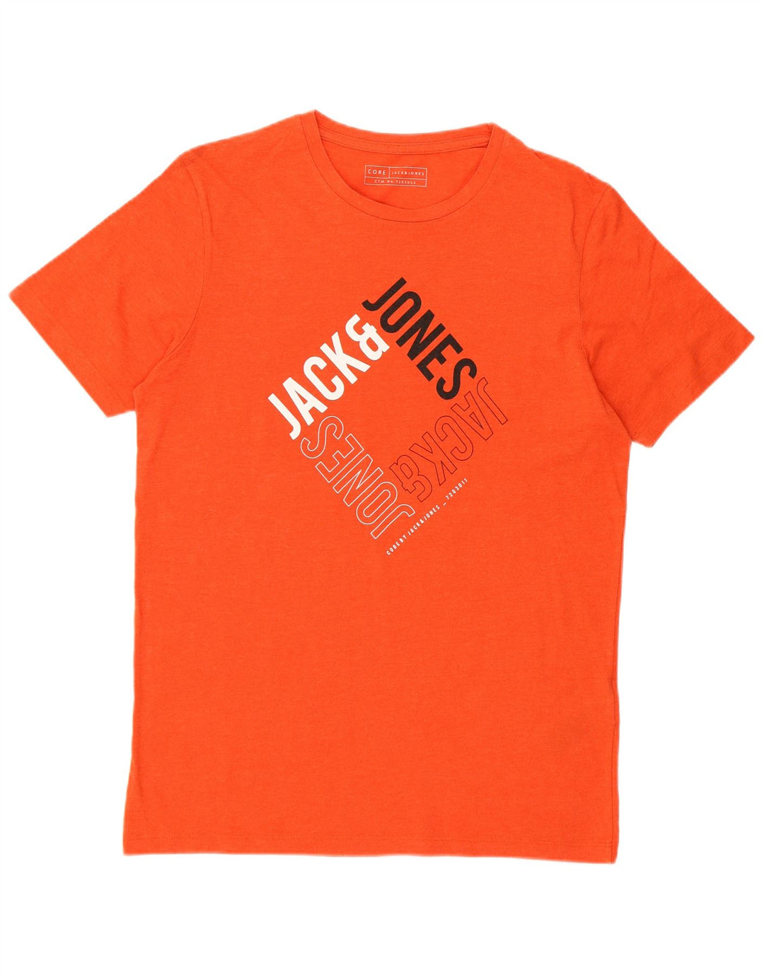 JACK & JONES Camiseta masculina Core Graphic Top grande algodão laranja