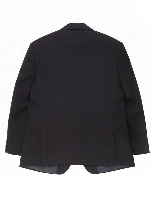 Jaqueta blazer masculina de 2 botões Marks & Spencer Reino Unido 50 3XL azul marinho poliéster