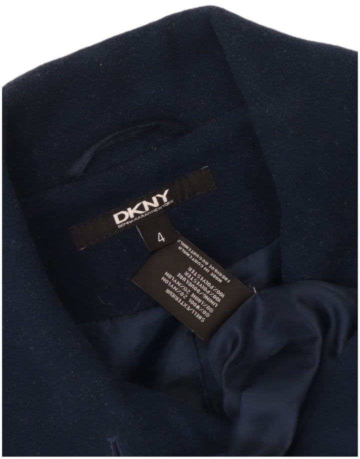 Sobretudo feminino Dkny US 4 pequeno lã azul marinho