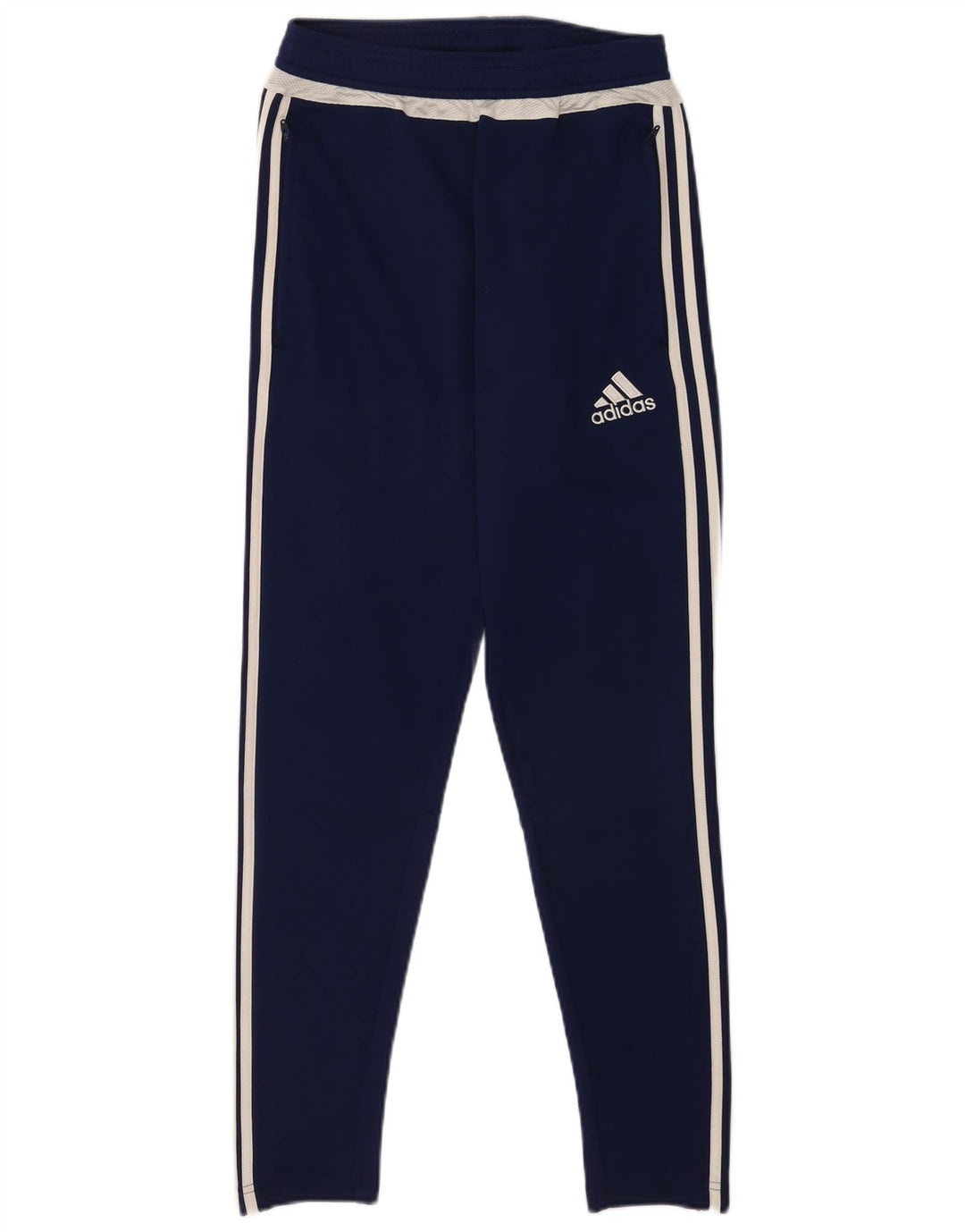 Calça de treino masculina Adidas pequena azul marinho poliéster esportiva
