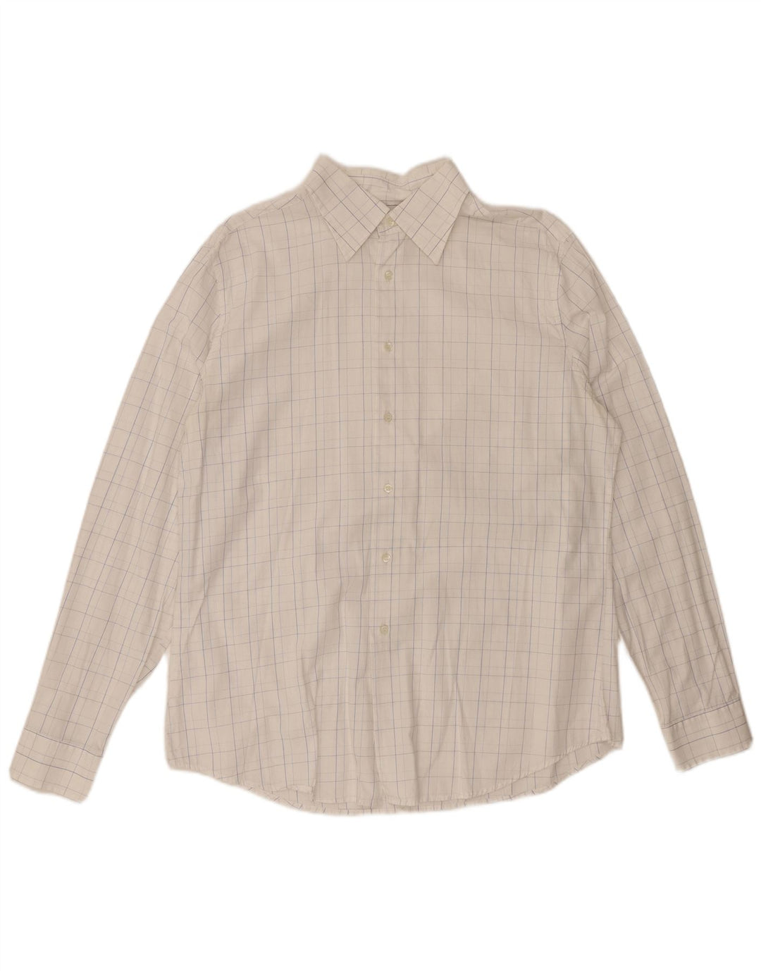 Camisa masculina BENETTON XL algodão xadrez branco