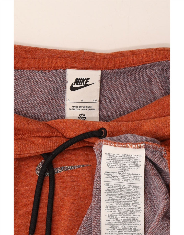 NIKE Mens Hoodie Jumper Pequeno Algodão Laranja