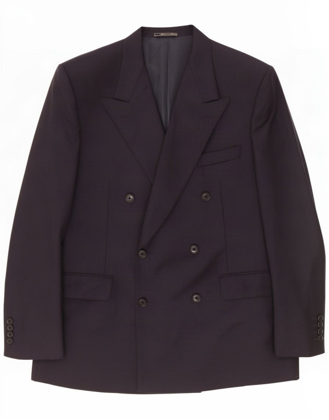 Jaqueta blazer masculina Corneliani com peito duplo Reino Unido 40 grande lã azul marinho