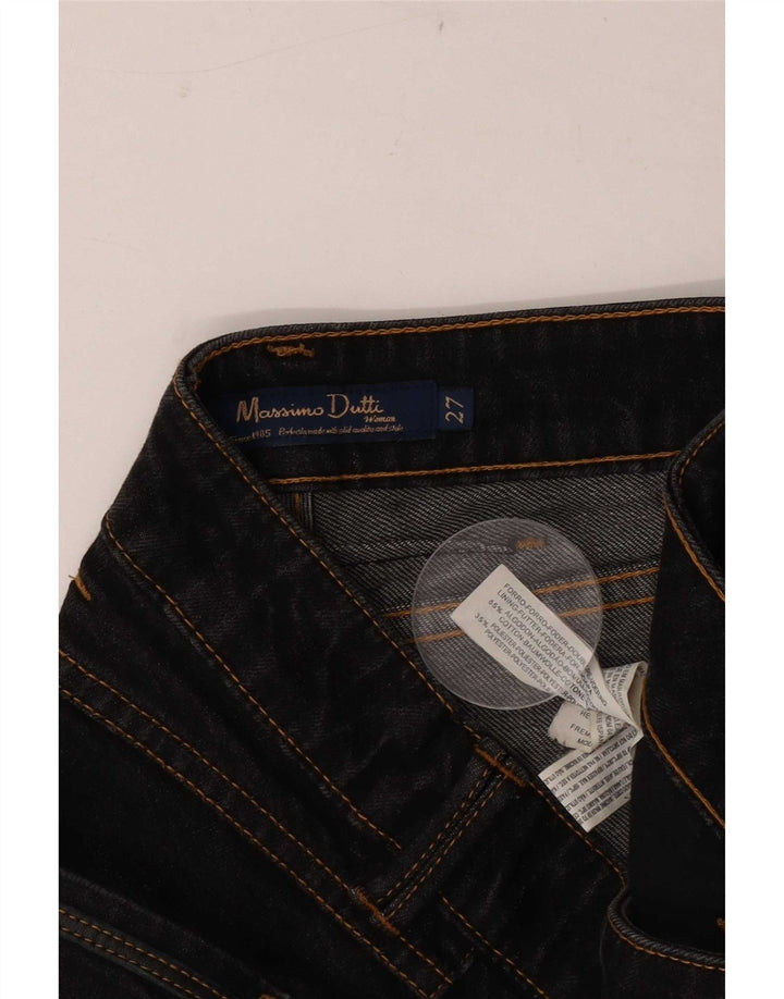 Jeans slim feminino Massimo Dutti W27 L28 algodão preto