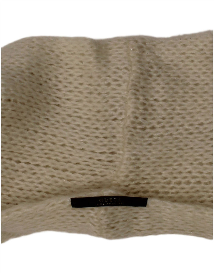 Cachecol feminino de malha GUESS tamanho único branco clássico