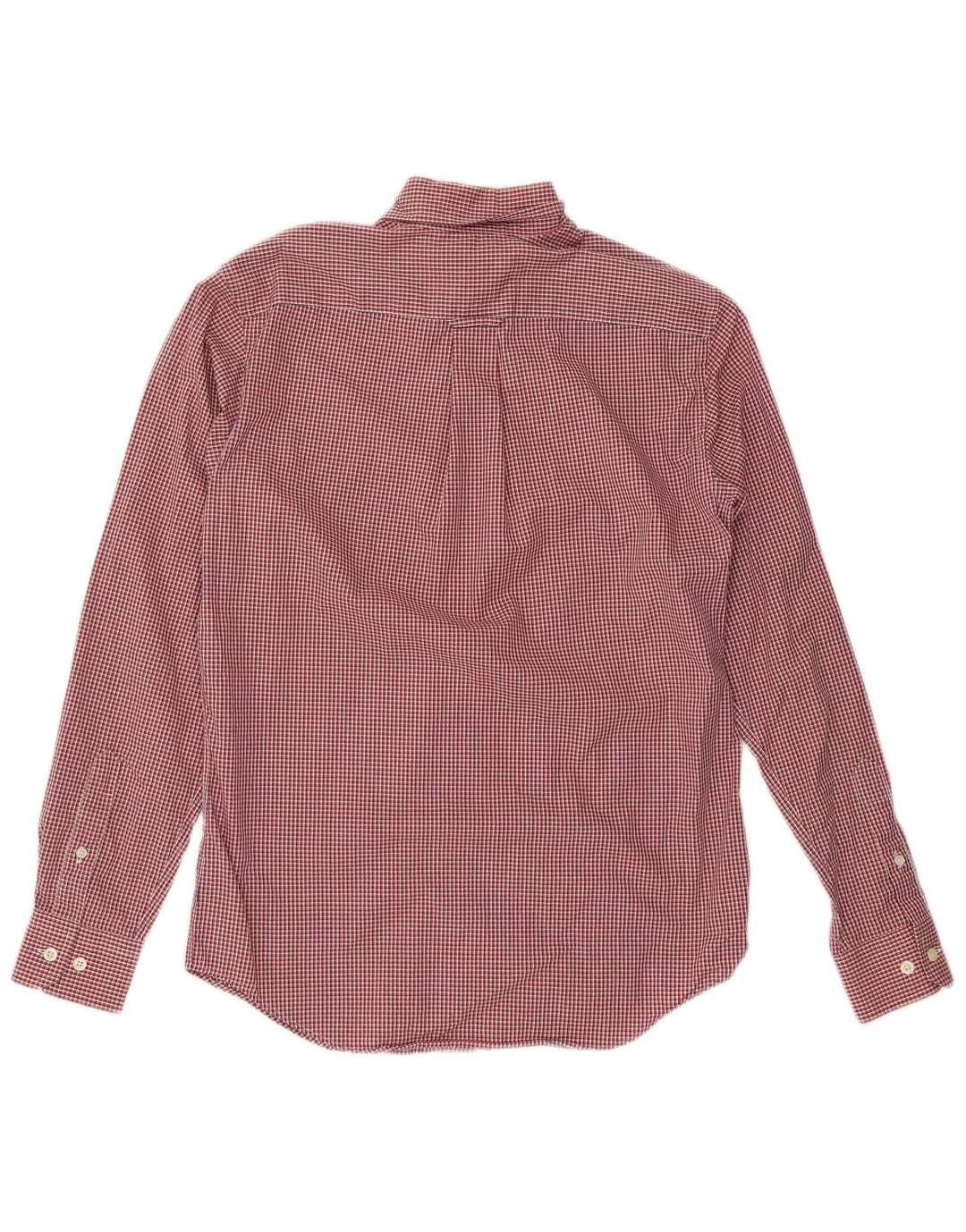 Camisa masculina Nautica pequena vermelha de algodão guingão