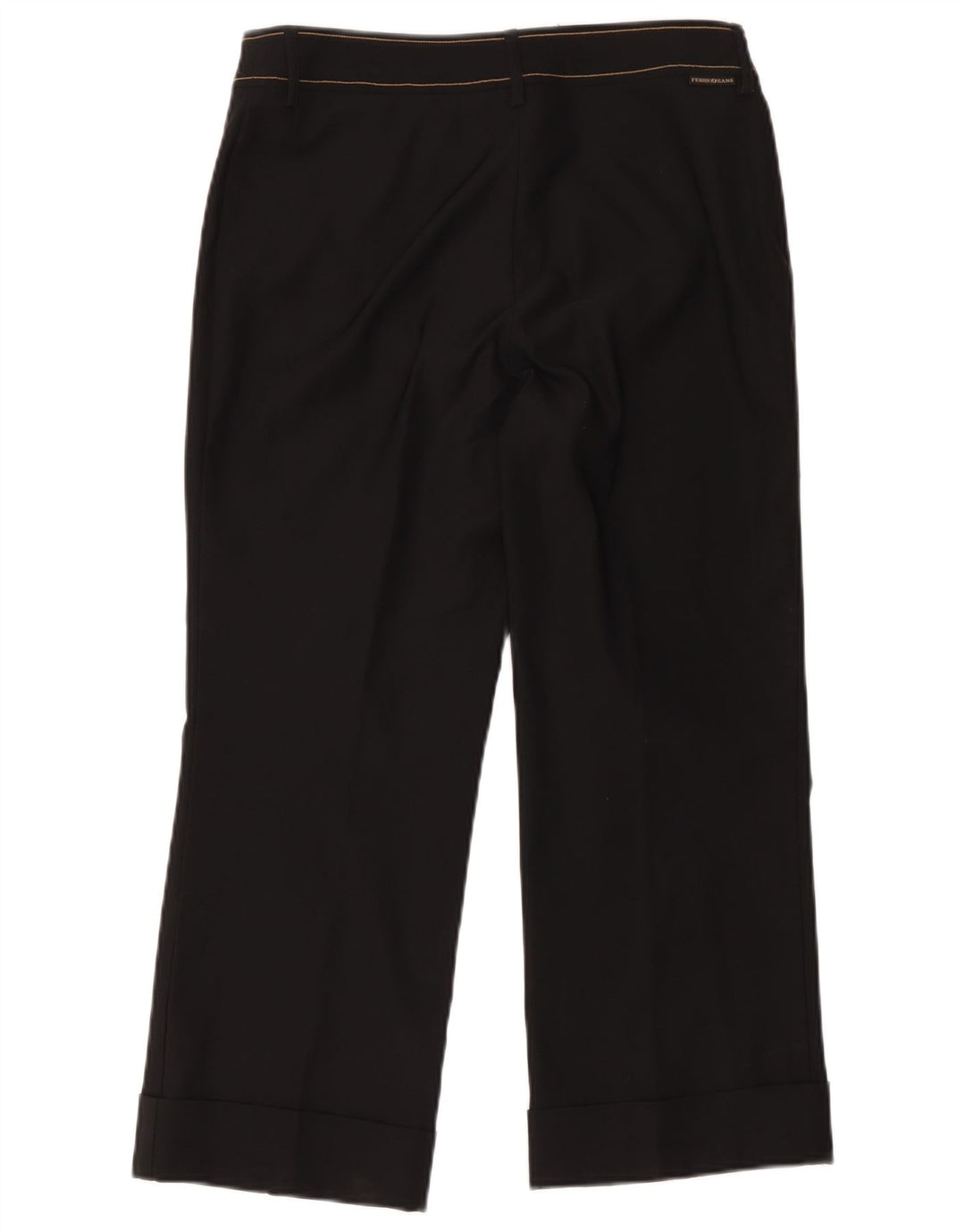 Calça cortada feminina Gianfranco Ferre IT 40 pequena W26 L24 preta