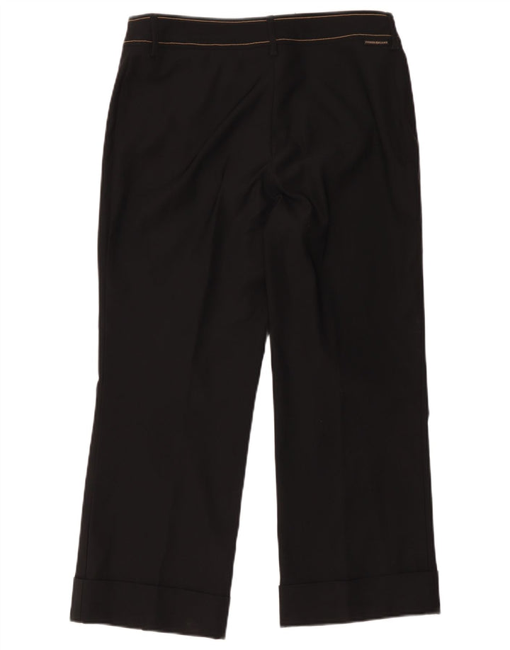 Calça cortada feminina Gianfranco Ferre IT 40 pequena W26 L24 preta