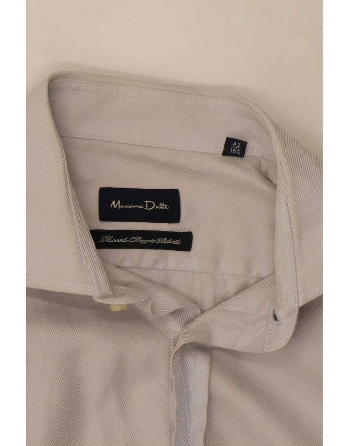 Camisa masculina Massimo Dutti tamanho 42 16 1/2 listra azul grande