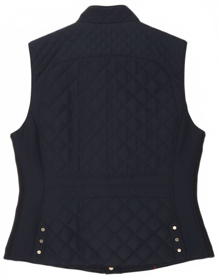 Colete acolchoado feminino Zara UK 18 XL azul marinho poliéster