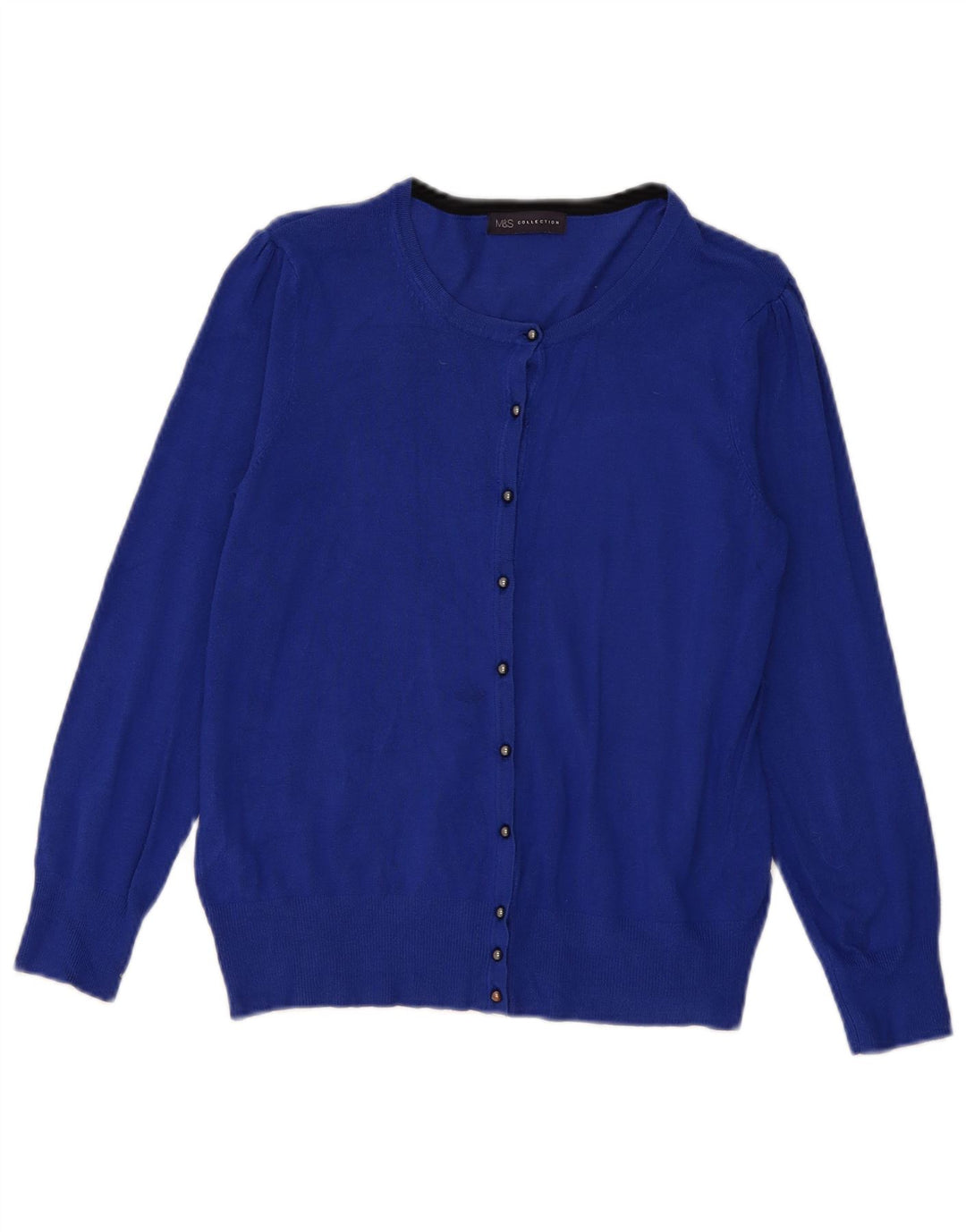 Suéter cardigã feminino Marks & Spencer UK 12 viscose azul médio