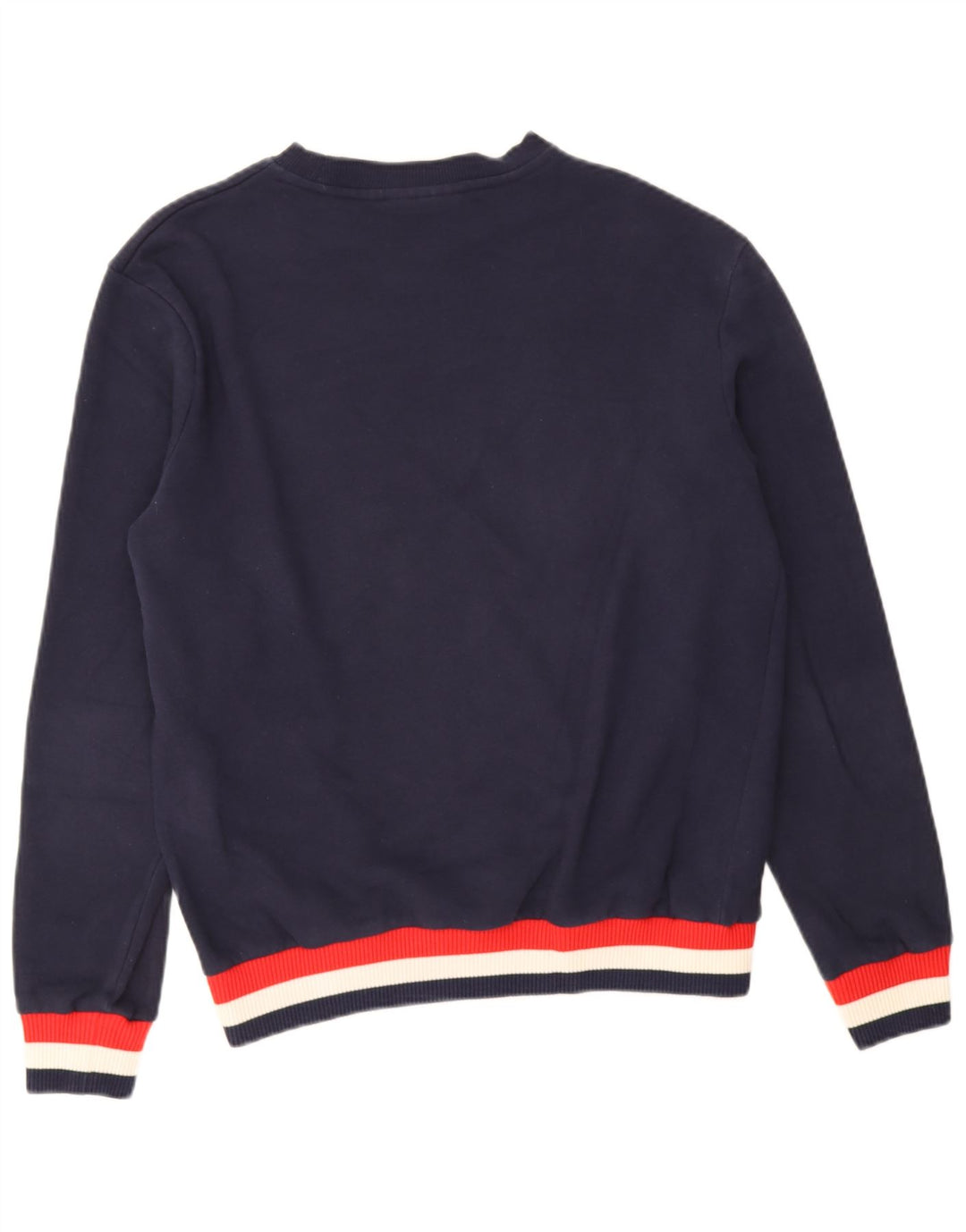 Fila moletom gráfico masculino jumper médio azul marinho algodão