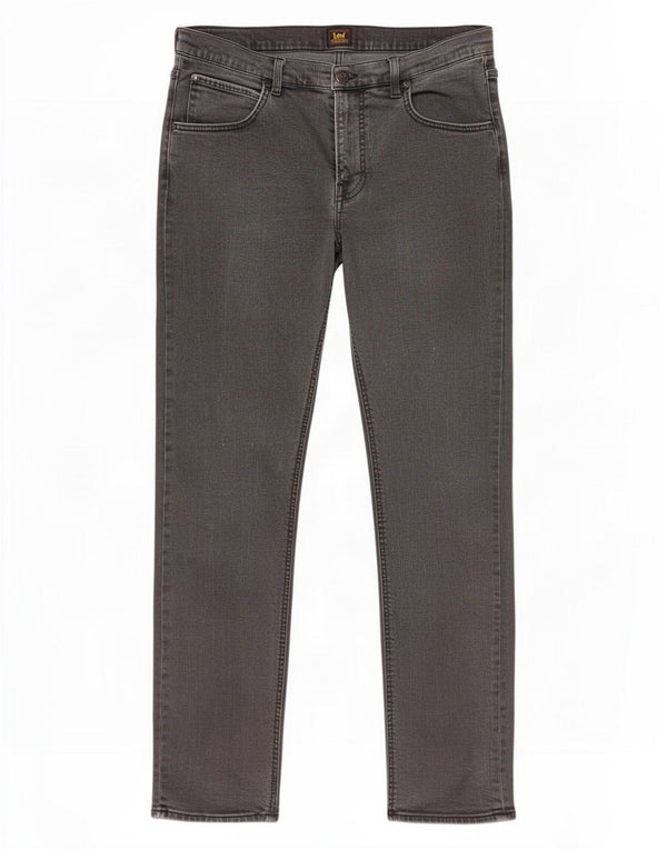 Lee Mens Daren Zip Fly Slim Jeans W33 L34 Cinza Algodão