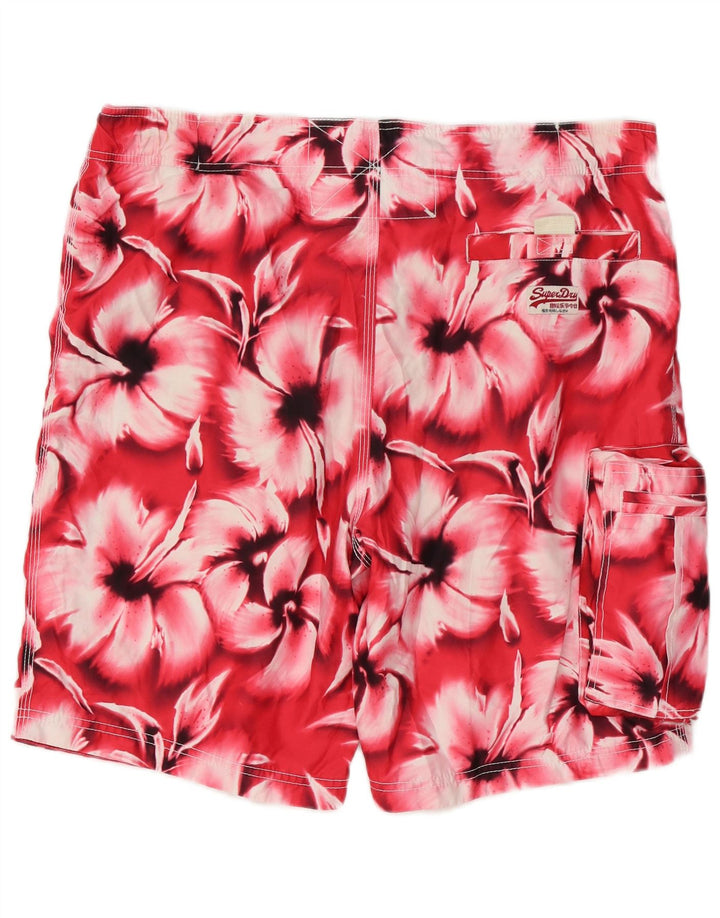 Shorts de natação masculino Superdry Graphic XL rosa floral poliéster
