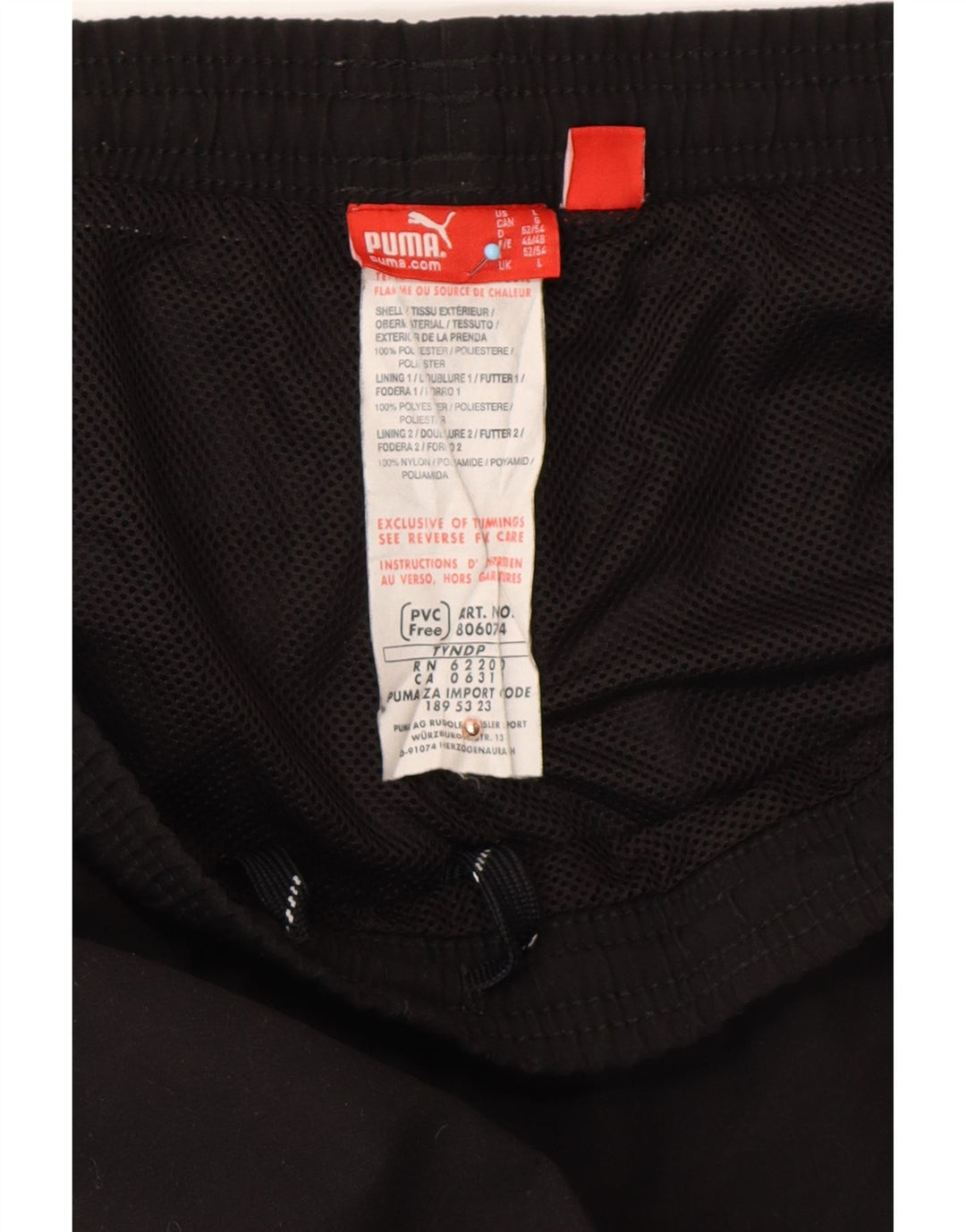 Calça esportiva masculina PUMA Graphic, grande, preta, poliéster