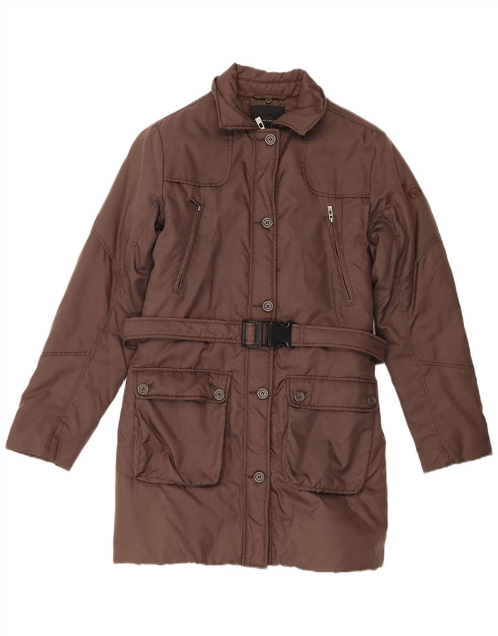 SERGIO TACCHINI Casaco acolchoado feminino UK 14 marrom médio