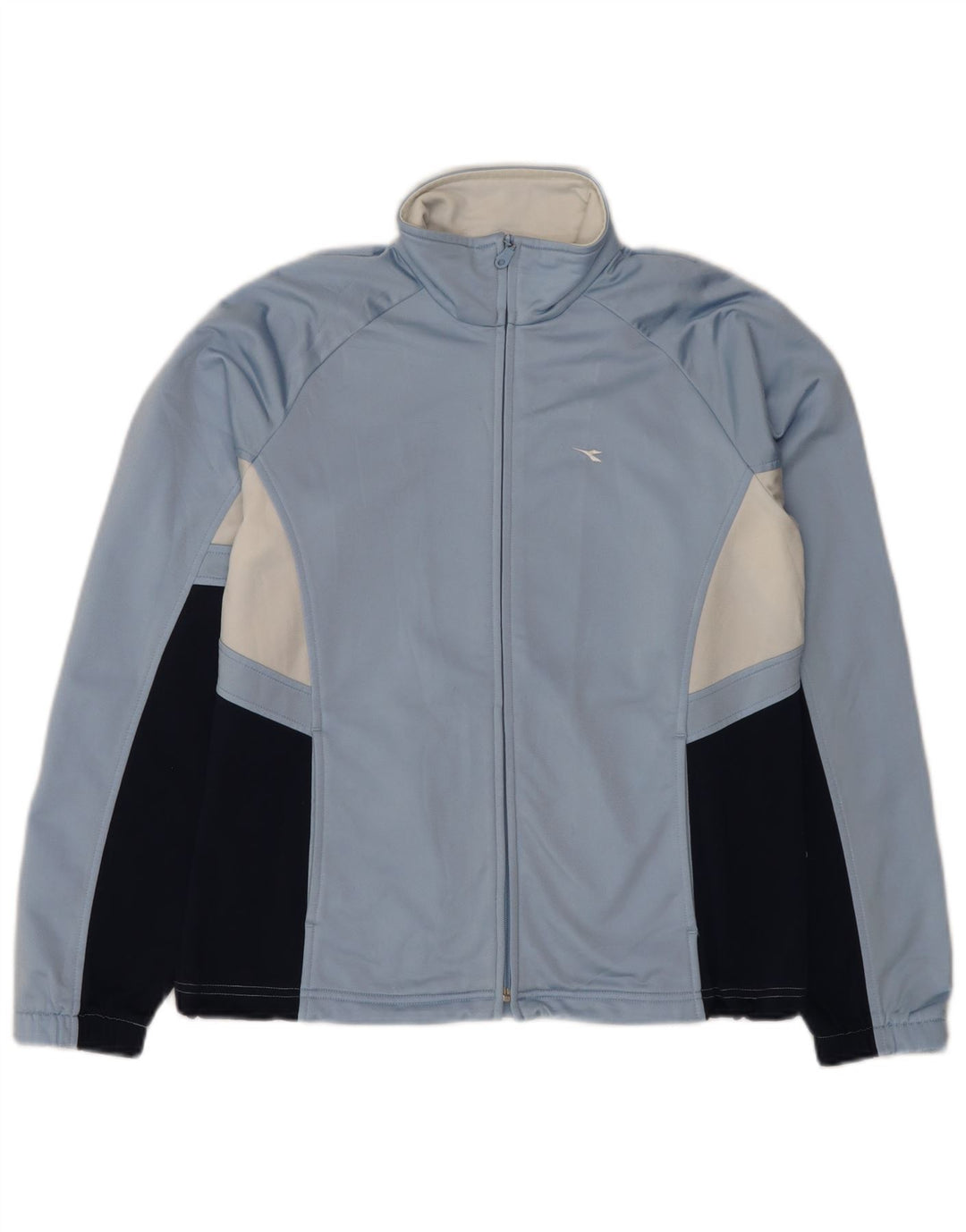 Diadora Womens Tracksuit Top Jacket Medium Blue Colourblock Poliéster