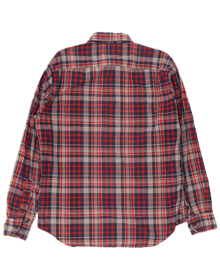 Camisa masculina Tommy Hilfiger Regular Fit grande algodão xadrez azul