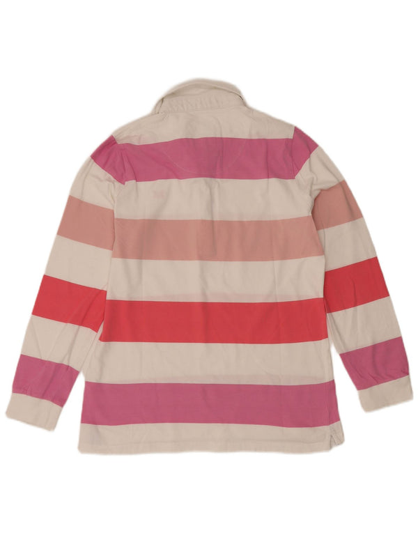 Camisa polo feminina de rugby Crew Clothing Reino Unido 12 listrada média multicolorida