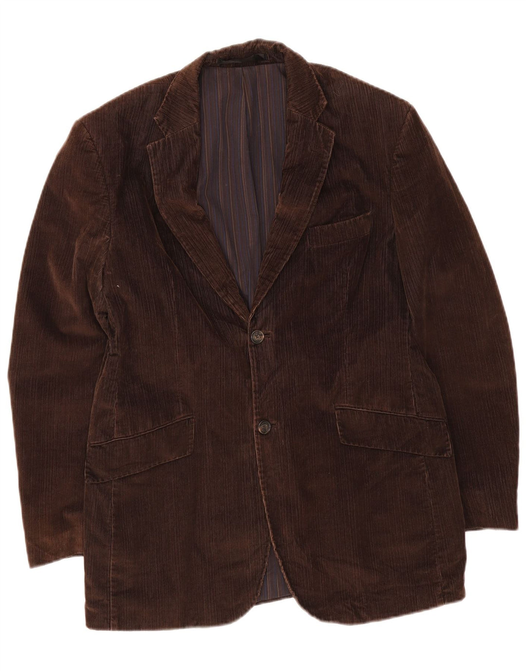 Jaqueta blazer masculina de veludo cotelê Marks & Spencer com 2 botões Reino Unido 38 marrom médio