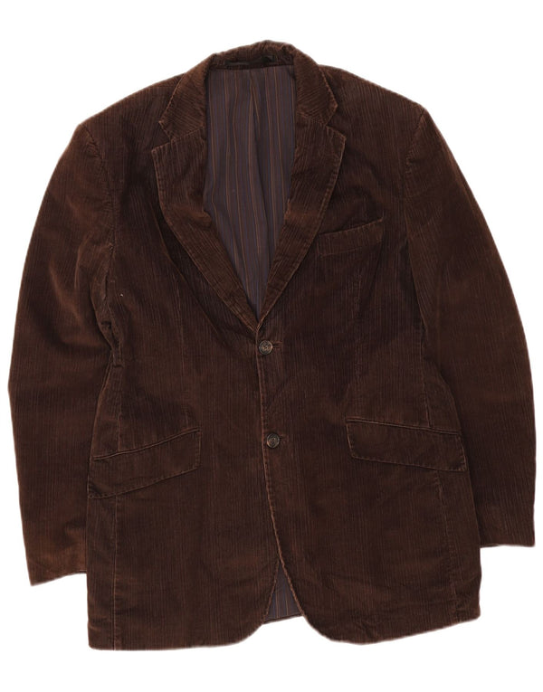 Jaqueta blazer masculina de veludo cotelê Marks & Spencer com 2 botões Reino Unido 38 marrom médio