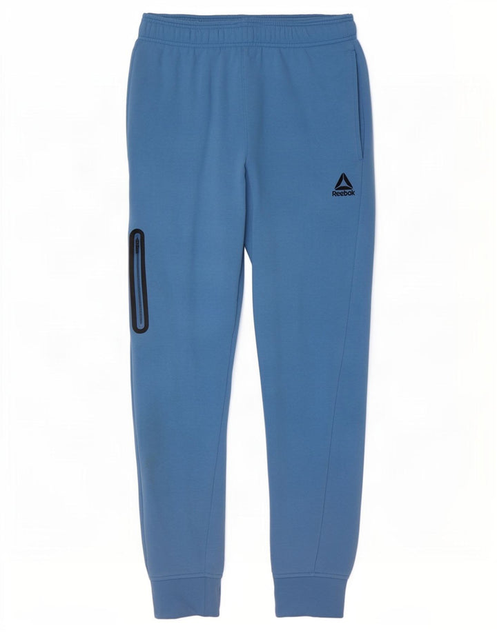 Reebok Mens Cargo Calças de treino Joggers Pequeno Azul Algodão
