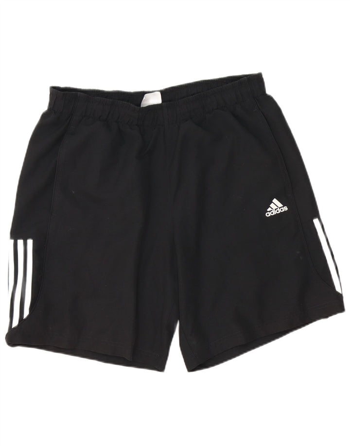 Shorts esportivos masculinos Adidas grande poliéster preto