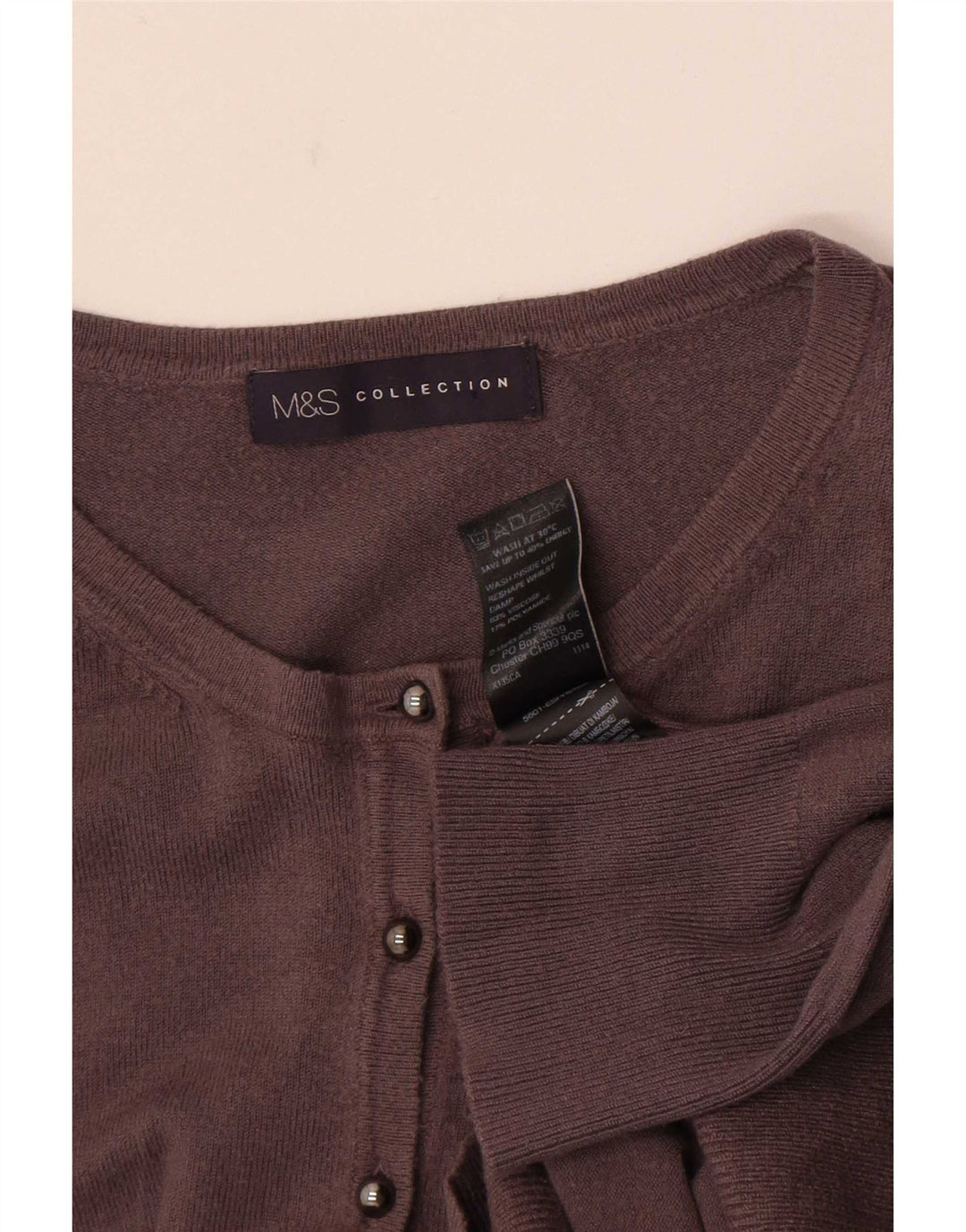 Suéter cardigã feminino Marks & Spencer Reino Unido 12 Viscose cinza médio