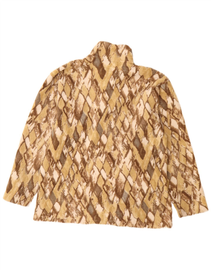 Jaqueta de lã feminina CONTE OF FLORENCE UK 16 Grande Bege Argyle/Diamante