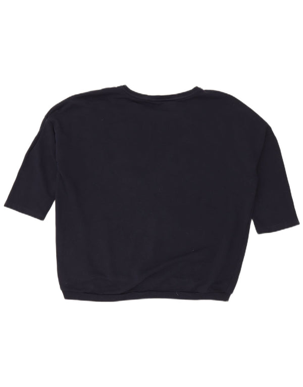 Suéter feminino Esprit com estampa gráfica de manga curta UK 18 XL azul marinho