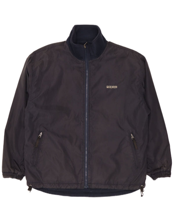Jaqueta reversível masculina WOOLRICH Reino Unido 40 grande nylon azul marinho
