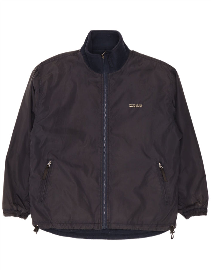 Jaqueta reversível masculina WOOLRICH Reino Unido 40 grande nylon azul marinho