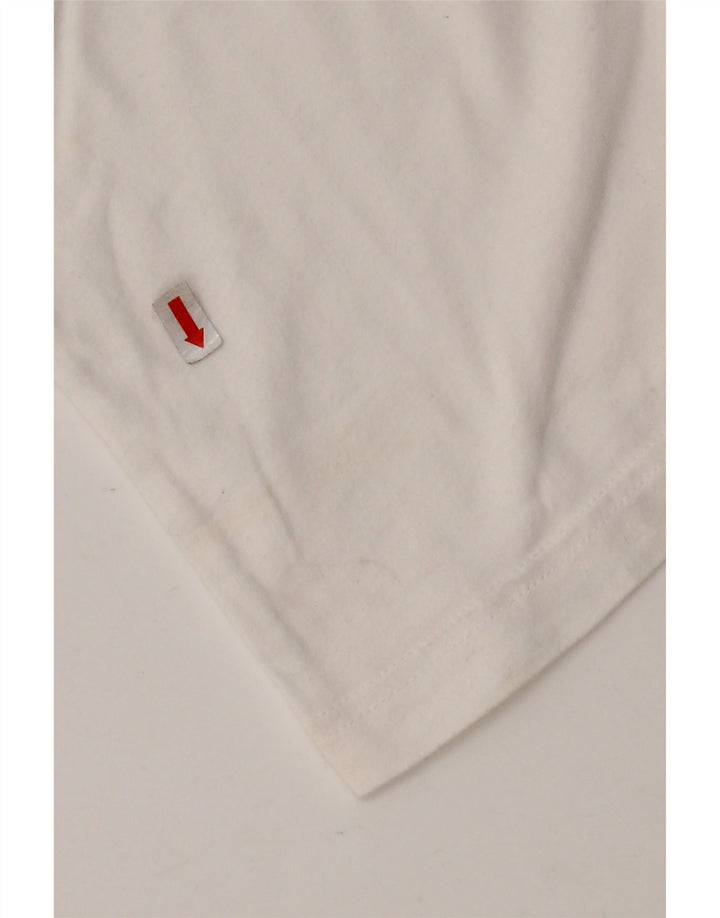 ADIDAS Womens T-Shirt Top UK 8/10 Pequeno Algodão Branco