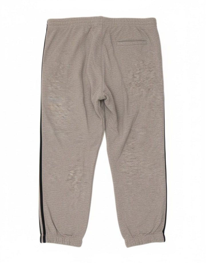 Calças de treino masculinas Adidas Joggers grandes de algodão cinza