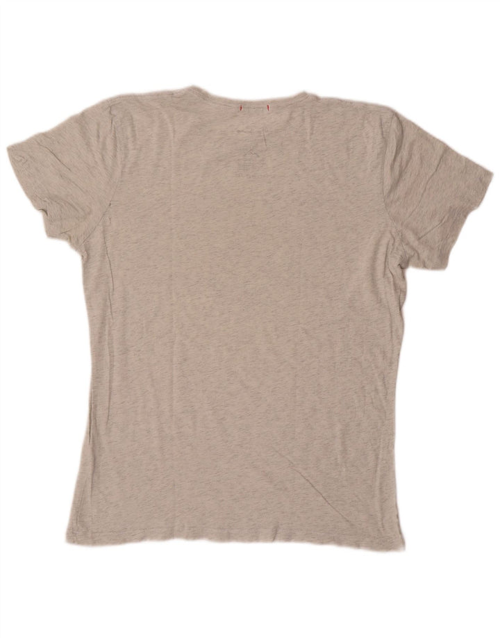 Camiseta masculina PEPE Jeans com ajuste regular gráfico top médio cinza algodão