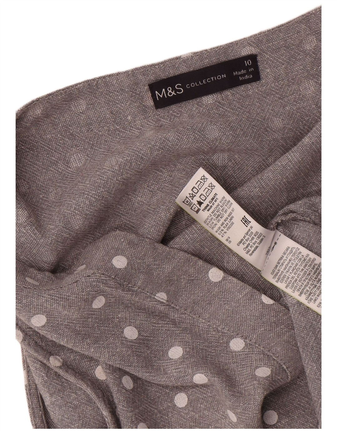 Vestido feminino Marks & Spencer sem mangas, Reino Unido 10, pequeno, cinza manchado