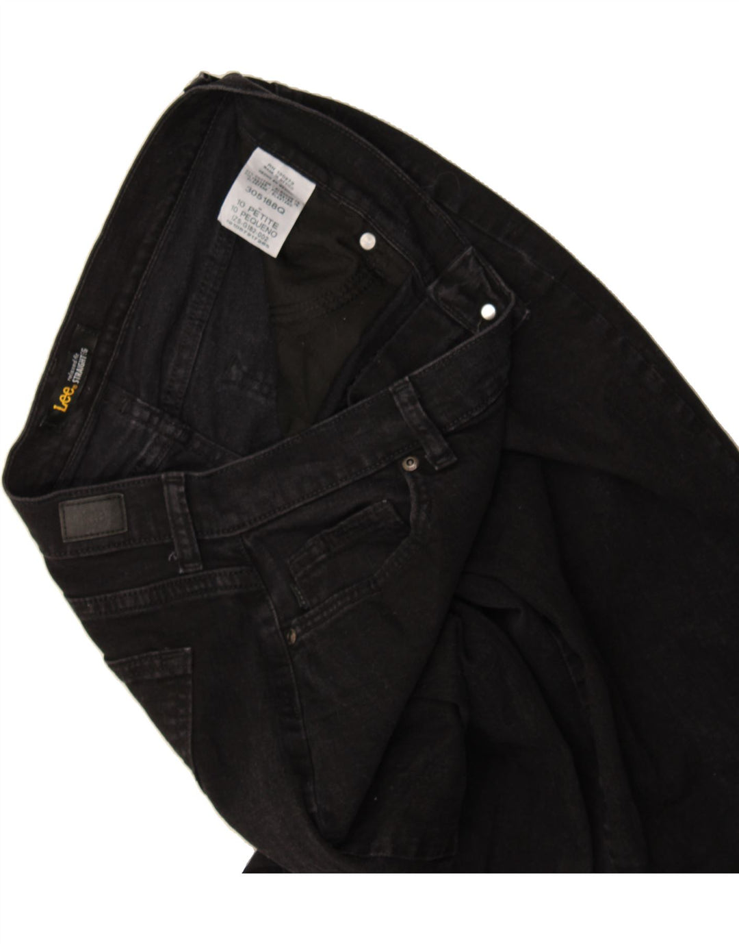LEE Womens Relaxed Fit Straight Jeans US 10 Large W32 L29 Black Cotton Vintage Lee and Second-Hand Lee from Messina Hembry 