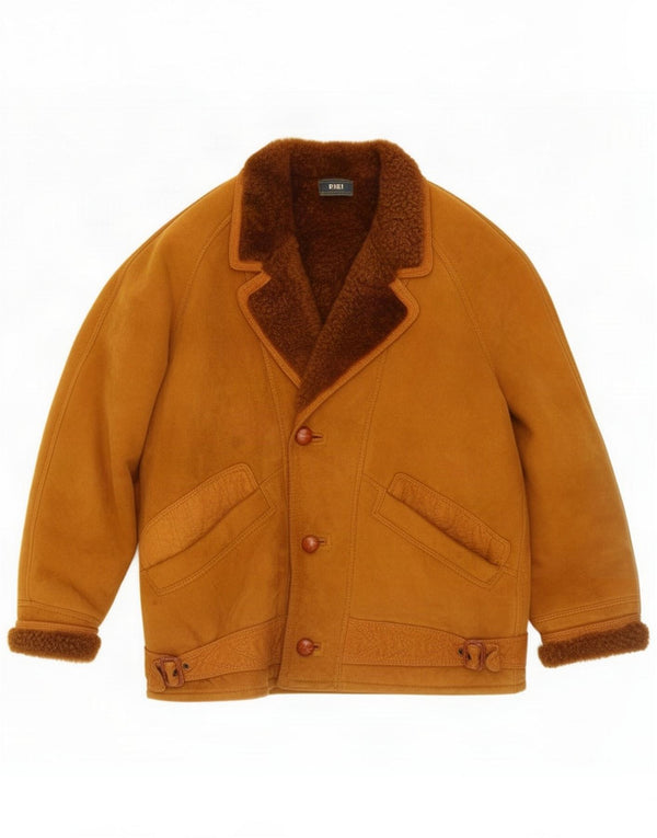Dibi Mens Shearling Jacket IT 50 Large Brown