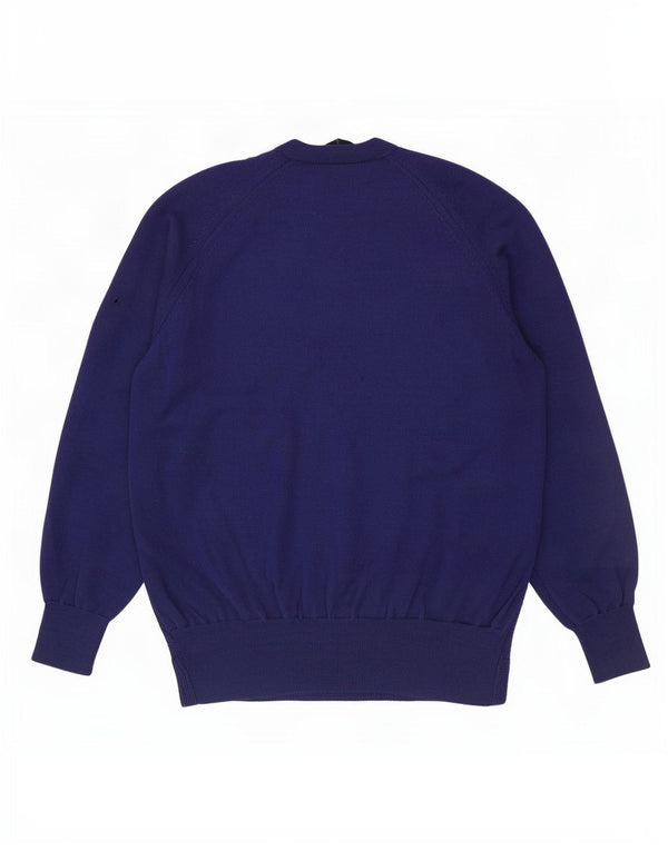 Suéter masculino Fred Perry com decote em V grande lã azul marinho