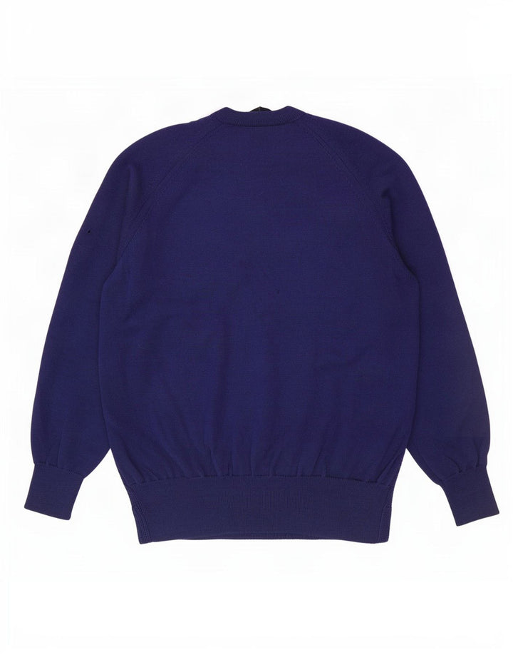 Suéter masculino Fred Perry com decote em V grande lã azul marinho