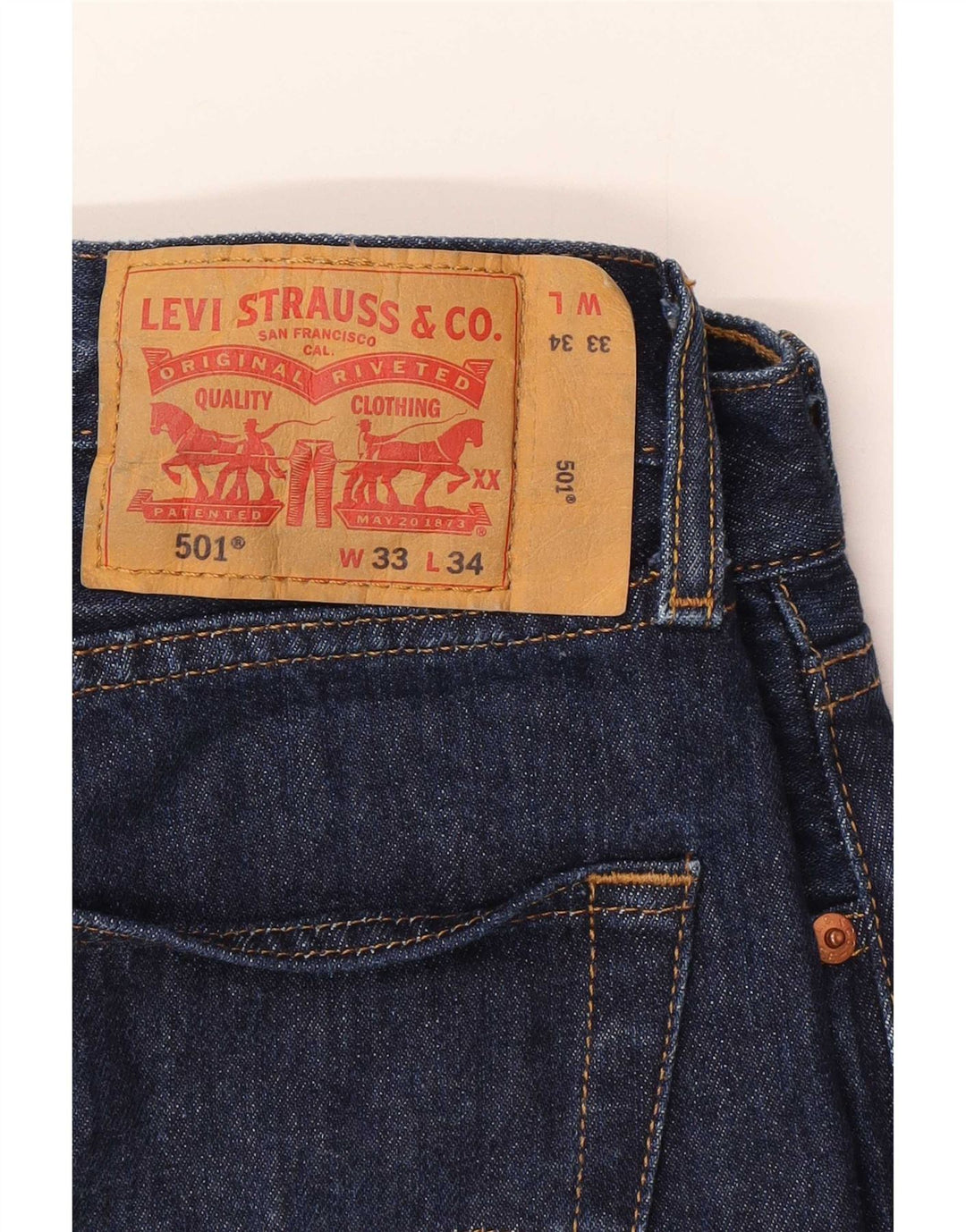 Levi's Masculino 501 Straight Jeans W33 L34 Azul Algodão