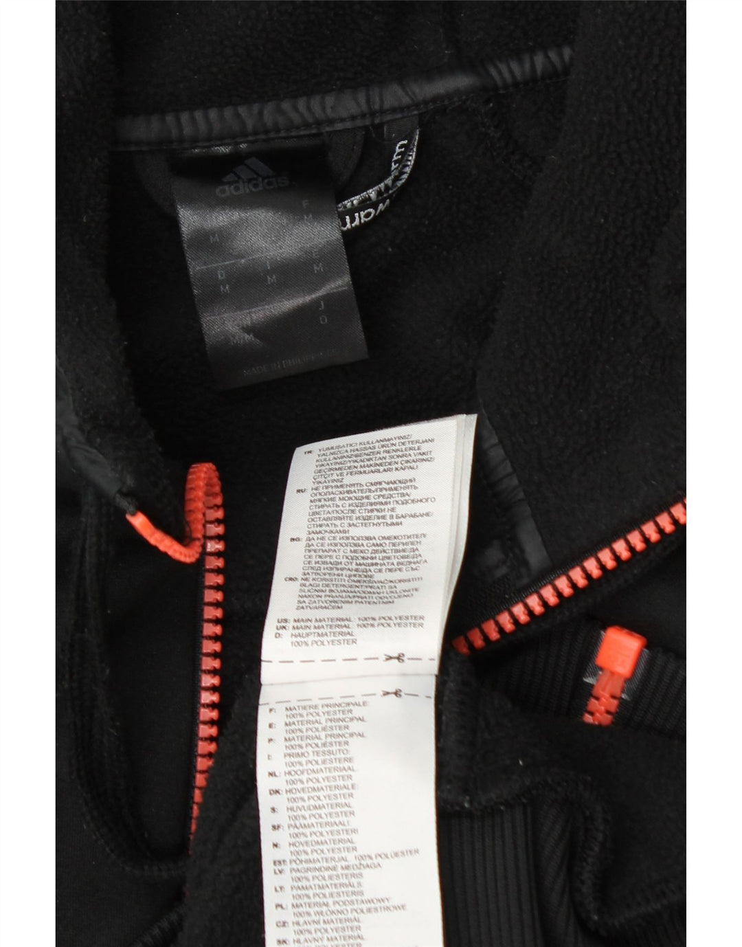 Suéter masculino Adidas Climawarm Graphic Zip com capuz médio preto poliéster