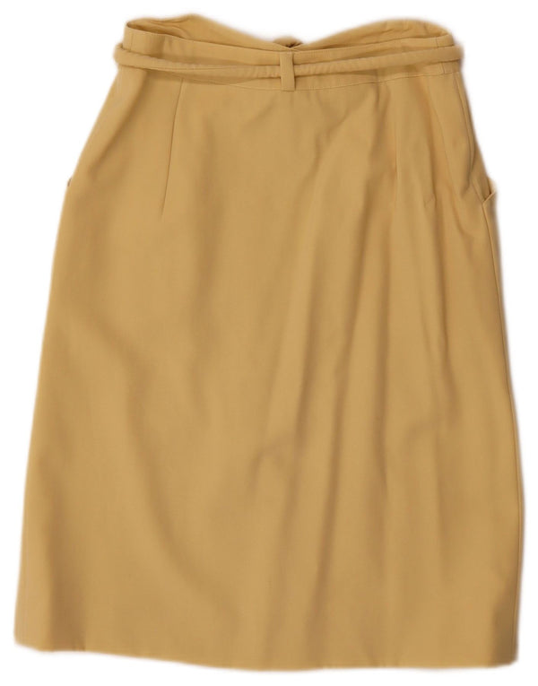 Saia vintage feminina linha A IT 40 pequena W27 amarela